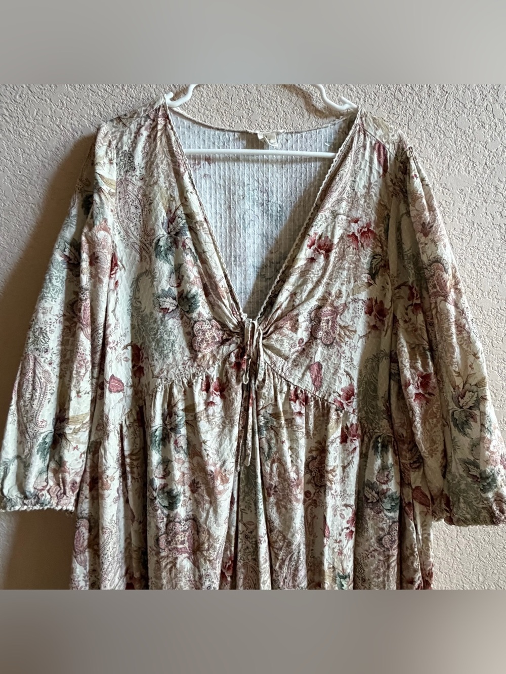Torrid Festi Linen Blend Maxi Dress Anabelle Florals Cream Plus Size 3X Romantic - Picture 4 of 11